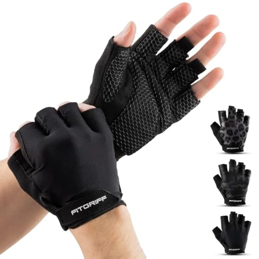 ® Workout Gloves Padded for Men and Women - Fingerless Gym Gloves for Weight Lifting, Training - Full Palm Protection