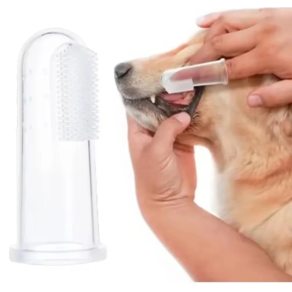 Super Soft Pet Finger Toothbrush Teddy Dog Brush Bad Breath Tartar Teeth Care Tool Dog Cat Cleaning Silicagel Pet Supplies