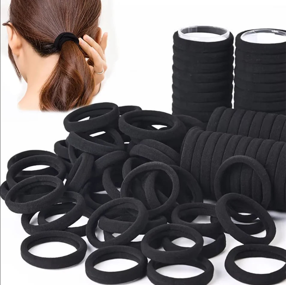 50pcs Black Hair Bands for Women Girls Hairband High Elastic Rubber Band Hair Ties Ponytail Holder Scrunchies Accessorie