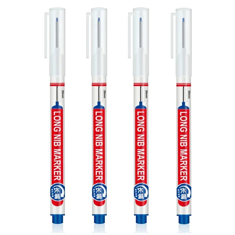 4Pcs/Set 20mm Deep Hole Long Nib Head Markers For Metal Perforating Pen Waterproof Bathroom Woodworking Decoration Multi-Purpose
