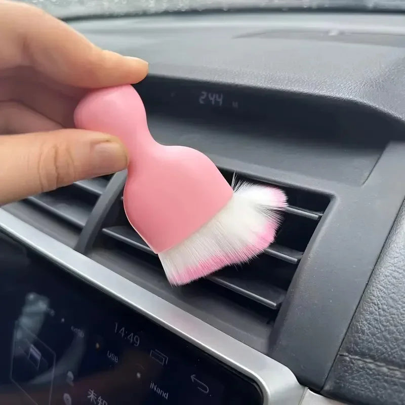 1/3/5PCS Pink Car Dust Removal Brush Air Conditioning Cleaning Brush Air Outlet Gap Dust Removal Interior Cleaning Tool