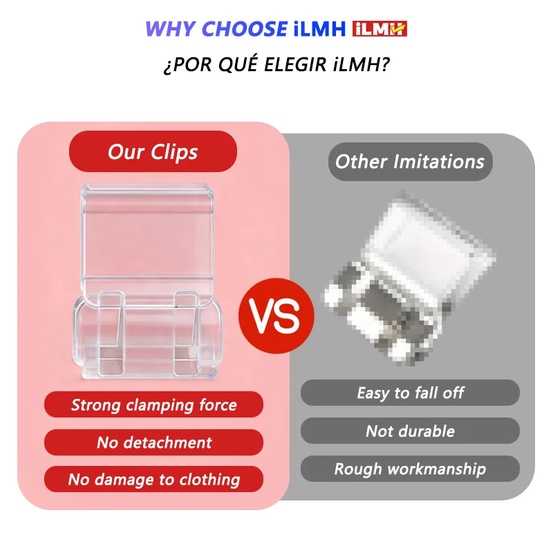 iLMH Invisible Leg Shortening Clip, Non-Slip Pants Edge Clip, Quick Fix Hem Clip, Hidden Pants Adjuster, Sewing Accessories
