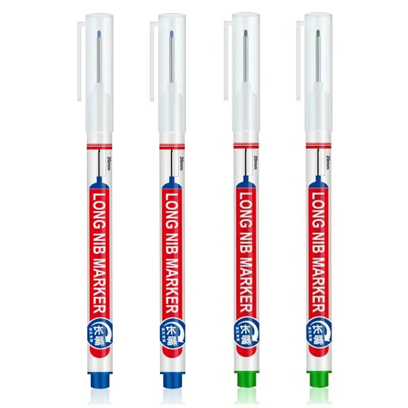 4Pcs/Set 20mm Deep Hole Long Nib Head Markers For Metal Perforating Pen Waterproof Bathroom Woodworking Decoration Multi-Purpose