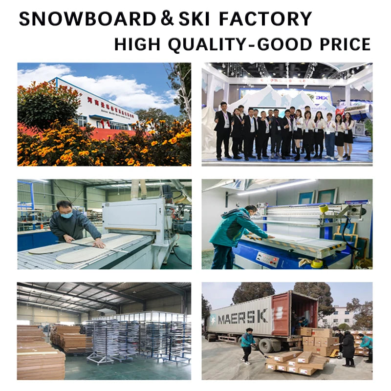 Manufacturer Supply Custom Design Fiberglass Ski Bindings Boots Set for Winter Sports Snowboarding and Skiing