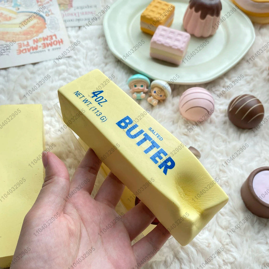 1pc Butter Stick Squishy Toy Slow Rising Squeeze Toy Butter Bar Brick Squishy Fidget Toy Anti Stress Release Hand Relax Gift Toy