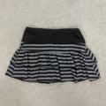 2026 Summer New Women's Wear  Y2K Grunge Black and Grey Striped Ruffle Mini Skirt  High Waist Elastic Waist Tight A-line Skirt