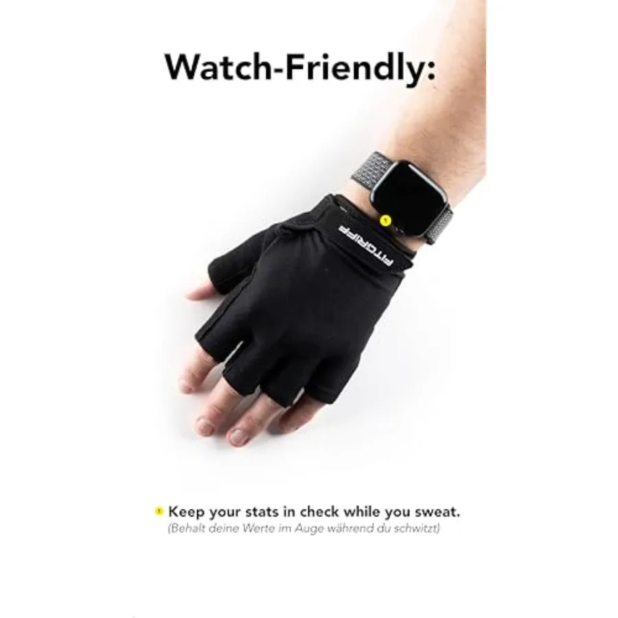 ® Workout Gloves Padded for Men and Women - Fingerless Gym Gloves for Weight Lifting, Training - Full Palm Protection