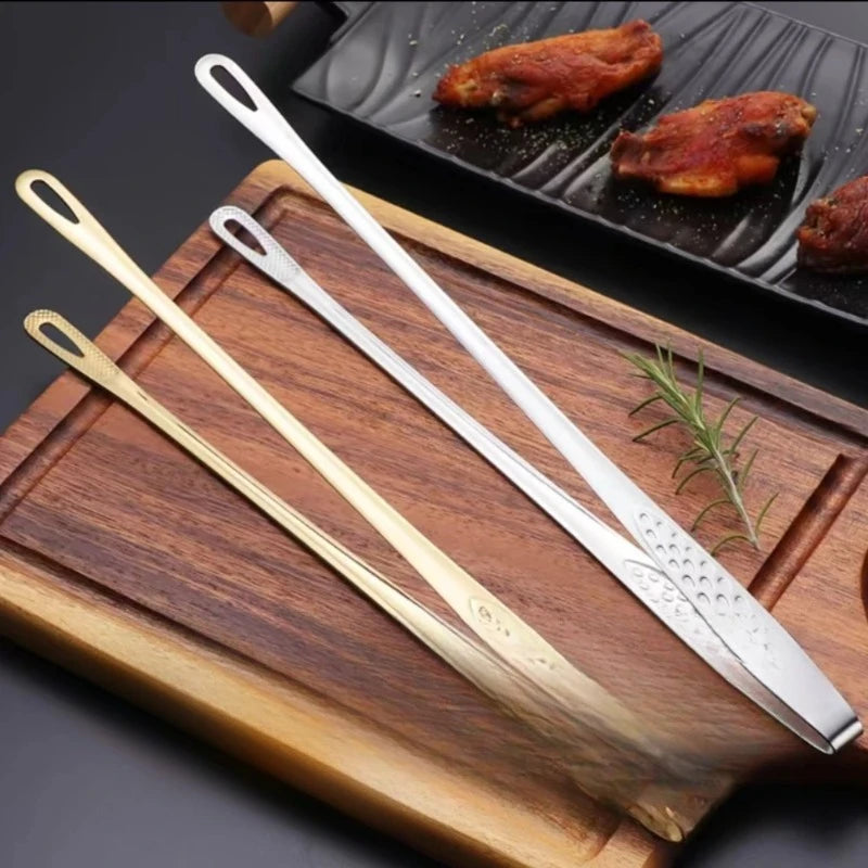 Stainless Steel BBQ Tongs Set Anti-slip Grip Kitchen Tools for Steak Bread Food Cooking Small Accessories