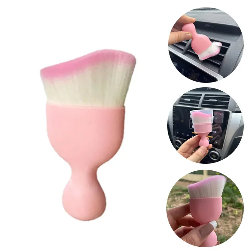 1/3/5PCS Pink Car Dust Removal Brush Air Conditioning Cleaning Brush Air Outlet Gap Dust Removal Interior Cleaning Tool