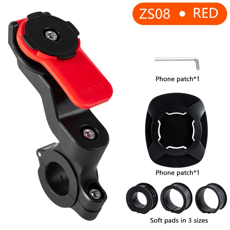 Motorcycle Phone Holder, Bicycle Navigation Holder 360° Rotating Riding Holder Universal Phone Holder Detachable and Adjustable.