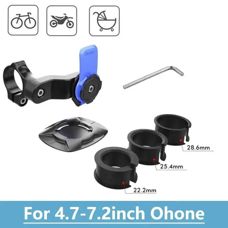 Motorcycle Phone Holder, Bicycle Navigation Holder 360° Rotating Riding Holder Universal Phone Holder Detachable and Adjustable.