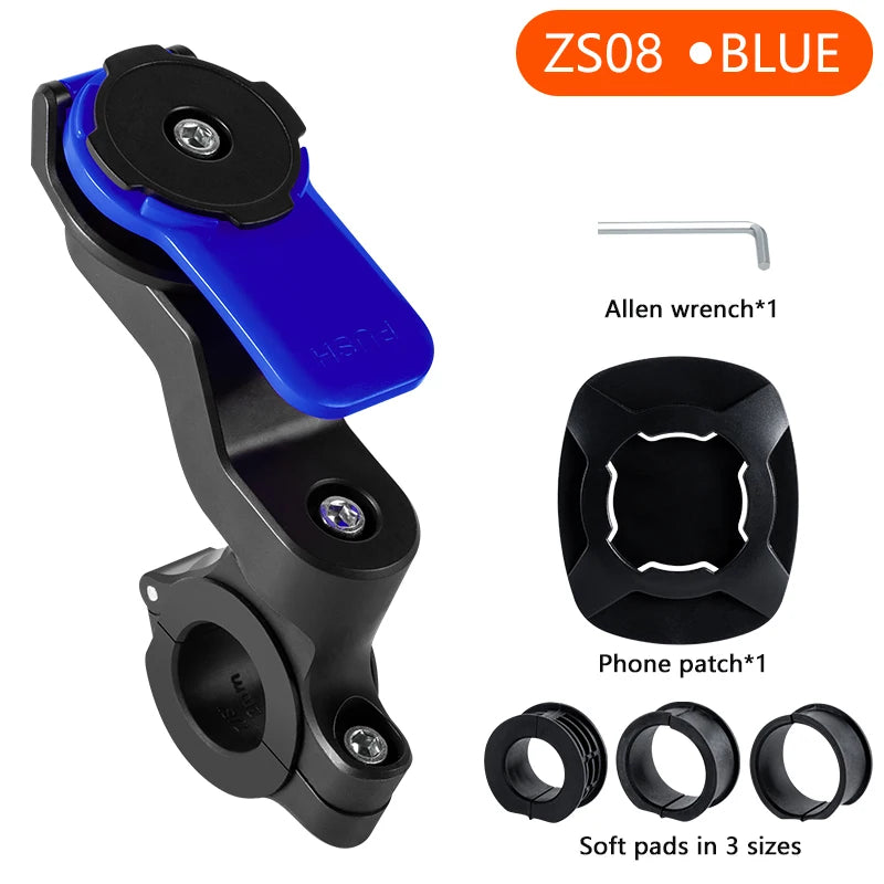 Motorcycle Phone Holder, Bicycle Navigation Holder 360° Rotating Riding Holder Universal Phone Holder Detachable and Adjustable.