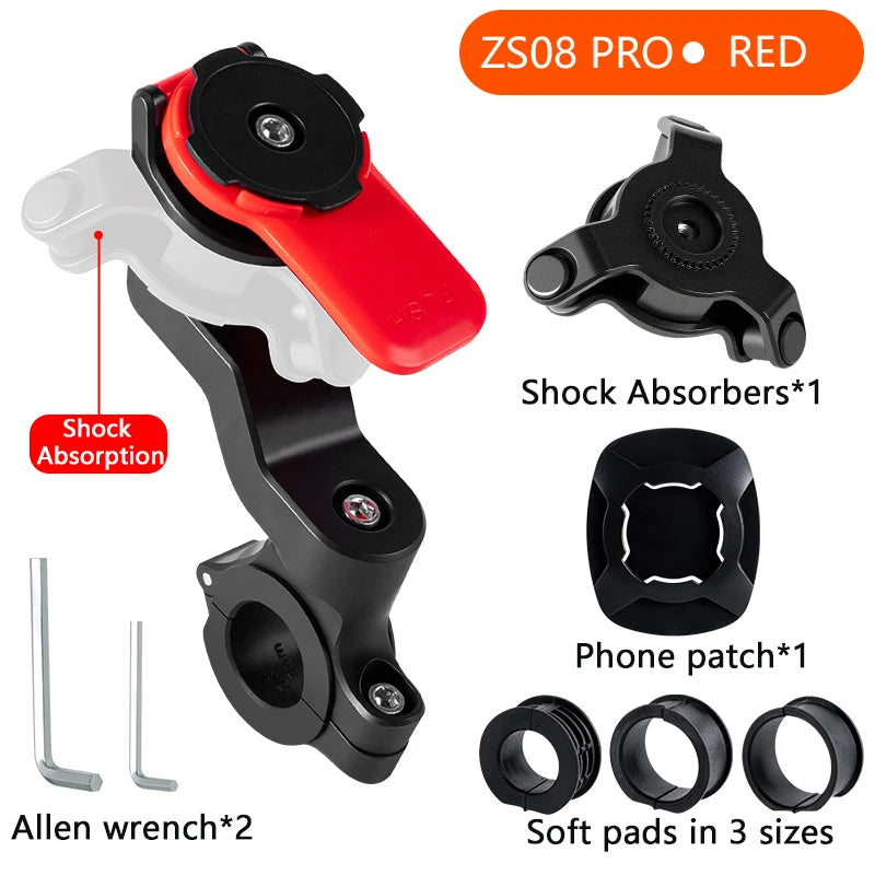 Motorcycle Phone Holder, Bicycle Navigation Holder 360° Rotating Riding Holder Universal Phone Holder Detachable and Adjustable.