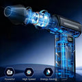 130000RPM High Speed Turbo Jet Fan Rechargeable Electric Air Duster Compressed Air Blower Screen Display for Dust Snow Cleaning