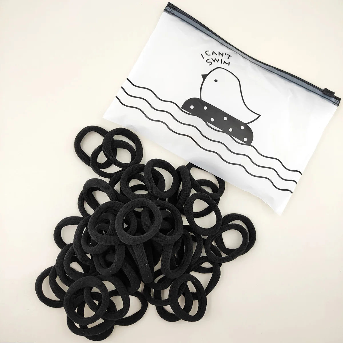 50pcs Black Hair Bands for Women Girls Hairband High Elastic Rubber Band Hair Ties Ponytail Holder Scrunchies Accessorie