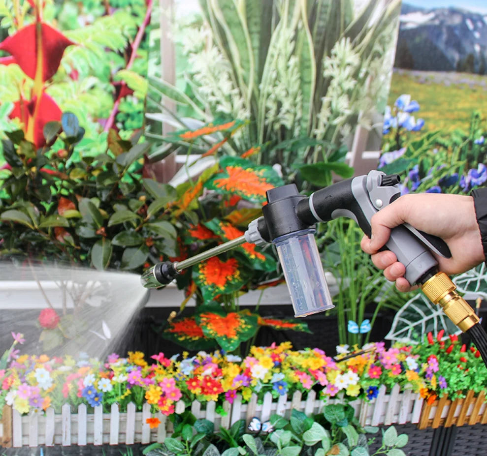HTMCK Garden Hose Water Sprayer Nozzle Multifunctional High Pressure Water Gun for Vehicle Washing, Patio and Plant Watering Use