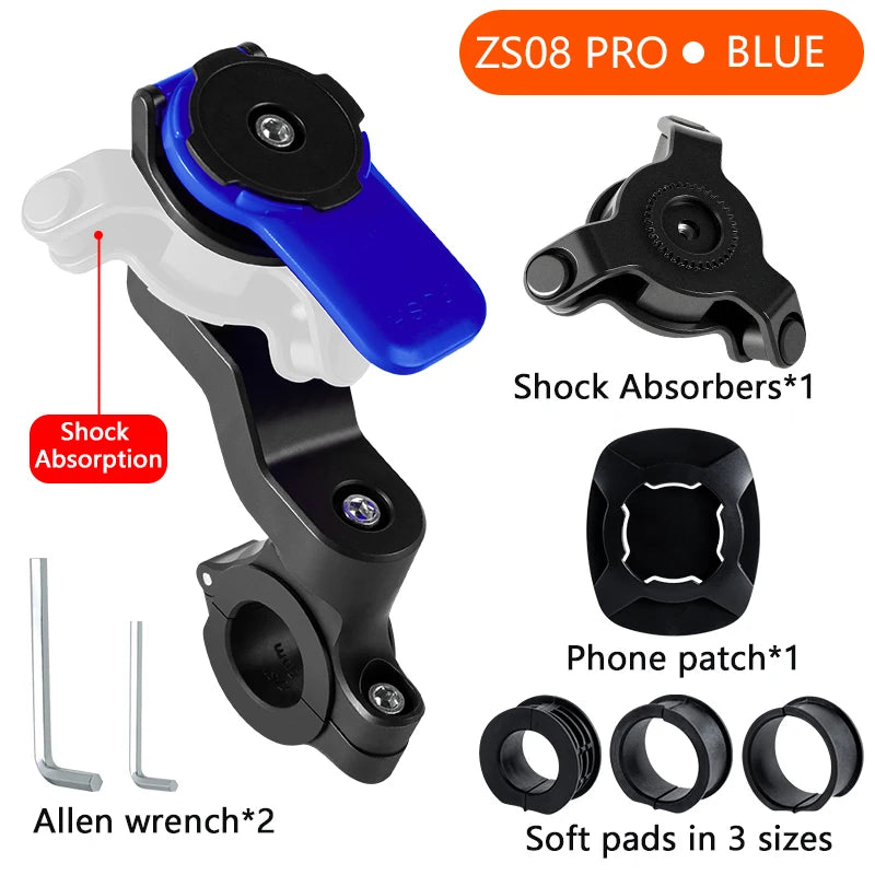 Motorcycle Phone Holder, Bicycle Navigation Holder 360° Rotating Riding Holder Universal Phone Holder Detachable and Adjustable.